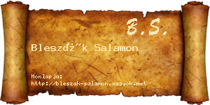 Bleszák Salamon névjegykártya